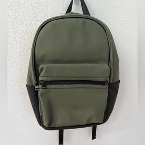 Olive green and black backpack